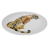 Waterverf tijger - zitting snijplank (Hoek)