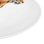 Waterverf tijger - zitting snijplank (Hoek)