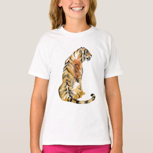 Waterverf tijger - zitting t-shirt