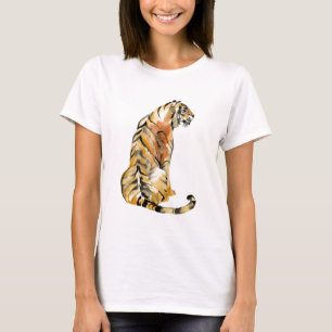 Waterverf tijger - zitting t-shirt