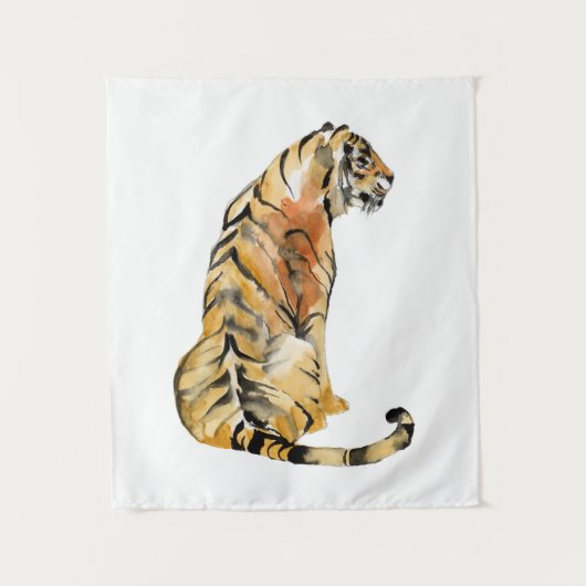 Waterverf tijger - zitting wandkleed (Voorkant)