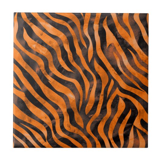 Waterverf tijgerprint tegeltje (Voorkant)