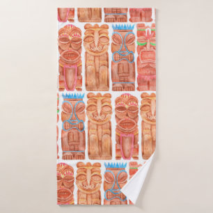 Waterverf tiki hawaii voor een naadloos patroon badhanddoek