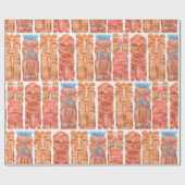 Waterverf tiki hawaii voor een naadloos patroon cadeaupapier (Vlak)