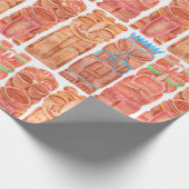 Waterverf tiki hawaii voor een naadloos patroon cadeaupapier (Hoek)