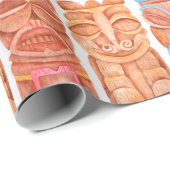 Waterverf tiki hawaii voor een naadloos patroon cadeaupapier (Rol Hoek)