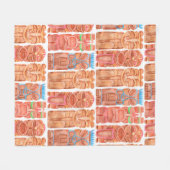 Waterverf tiki hawaii voor een naadloos patroon fleece deken (Voorkant (Horizontaal))