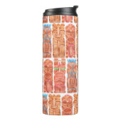 Waterverf tiki hawaii voor een naadloos patroon thermosbeker (Gedraaid links)