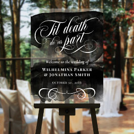 Waterverf Til Death Do us Part Bruiloft Welkom Acryl Bord