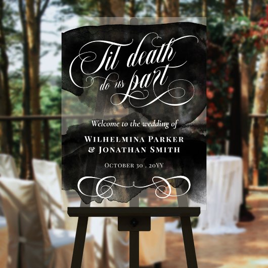 Waterverf Til Death Do us Part Bruiloft Welkom Acryl Bord
