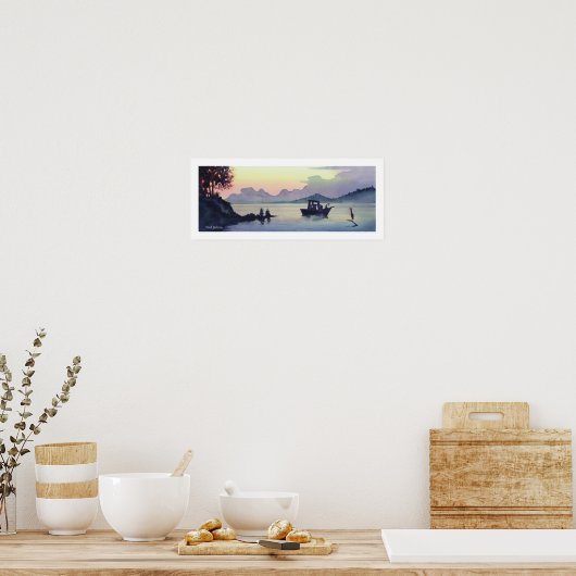 waterverf "Tillamook Bend" Poster (Keuken)