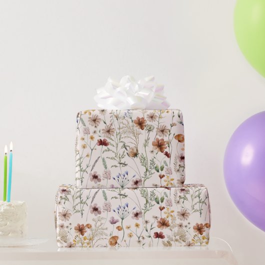 Waterverf Tiny Bloom Boho Bloempatroon Cadeaupapier (Feestgeschenken)