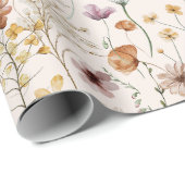 Waterverf Tiny Bloom Boho Bloempatroon Cadeaupapier (Rol Hoek)