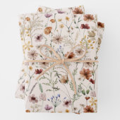 Waterverf Tiny Bloom Boho Bloempatroon Inpakpapier Vel (In situ)