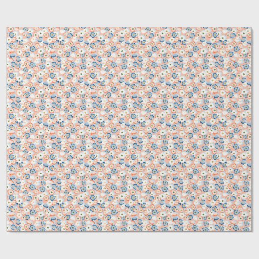 Waterverf Tiny Flowers:  Cadeaupapier (Vlak)