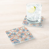 Waterverf Tiny Flowers: Glazen Onderzetter (Schuin)