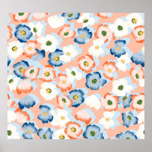 Waterverf Tiny Flowers:  Poster