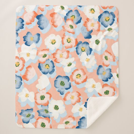 Waterverf Tiny Flowers:  Sherpa Deken (Voorkant)