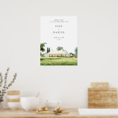 Waterverf Tipi Marquee Trouw Welkom Bord Poster (Keuken)