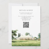 Waterverf Tipi Marquee Tuin QR Code Bruiloft Kaart (Achterkant)