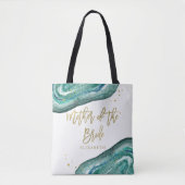 Waterverf Titaanblauw en Gouden Geode | Moeder van Tote Bag