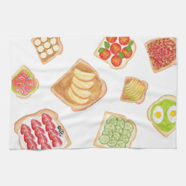 Waterverf Toasts en Sandwiches Theedoek