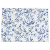 Waterverf Toile de Jouy Blauwe Paashaas Groot Cadeauzakje (Achterkant)