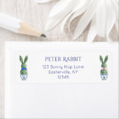 Waterverf Toile de Jouy Bunny Retouradres Etiket (Insitu)