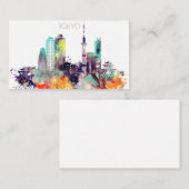Waterverf Tokyo City Skyline Visitekaartje (Voorkant / Achterkant)