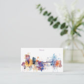 Waterverf Toledo City Skyline Visitekaartje (Staand voorkant)