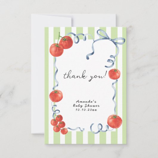 Waterverf tomaat baby shower Dank u Bedankkaart (Voorkant)