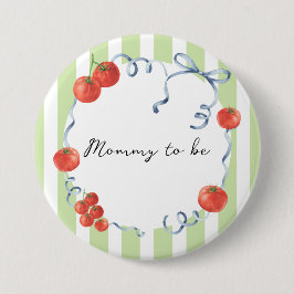 Waterverf tomaat baby shower Mama in wording Ronde Button 7,6 Cm