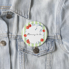 Waterverf tomaat baby shower Mama in wording Ronde Button 7,6 Cm
