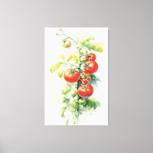 Waterverf Tomaat Plant Delight Canvas Afdruk (Voorkant)
