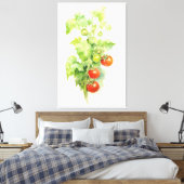 Waterverf Tomaat Plant Serenade Canvas Afdruk (Insitu (Slaapkamer))