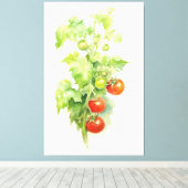 Waterverf Tomaat Plant Serenade Canvas Afdruk (Insitu (Houten vloer))