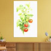 Waterverf Tomaat Plant Serenade Canvas Afdruk (Insitu (Woonkamer))