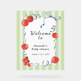 Waterverf Tomaat Welkom bij Baby Shower Acryl Bord