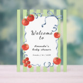 Waterverf Tomaat Welkom bij Baby Shower Acryl Bord (Neutraal)