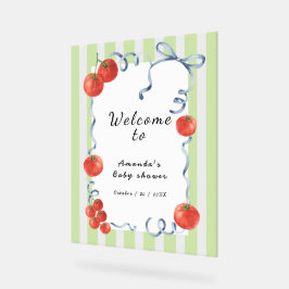 Waterverf Tomaat Welkom bij Baby Shower Acryl Bord