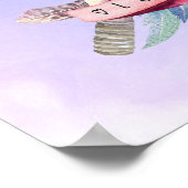 Waterverf Tomahawk Hammer en Flowers Design Poster (Hoek)