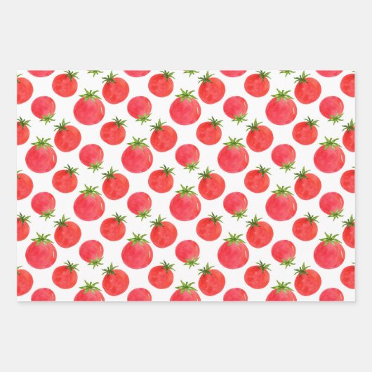 Waterverf Tomaten Patroon Inpakpapier Vel (Voorkant 3)