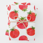 Waterverf Tomaten Patroon Inpakpapier Vel (In situ)