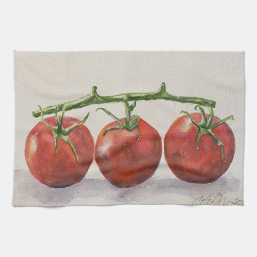 Waterverf tomaten theedoek (Horizontaal)