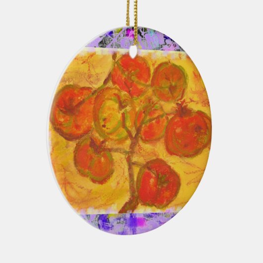 waterverf tomatencluster keramisch ornament (Rechts)