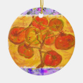 waterverf tomatencluster keramisch ornament (Voorkant)