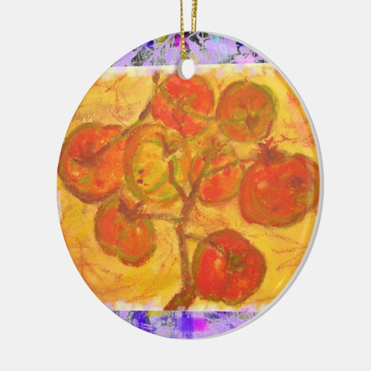waterverf tomatencluster keramisch ornament (Links)