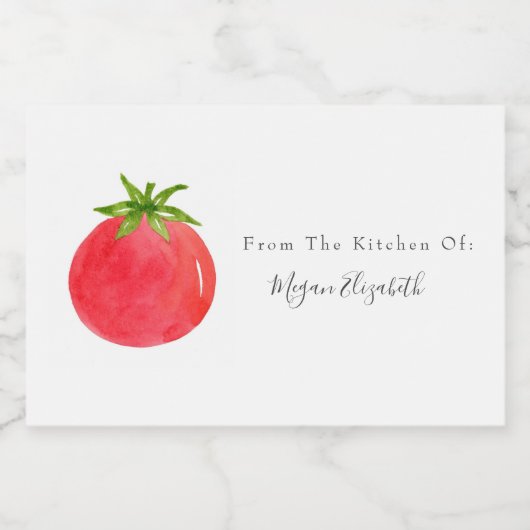 Waterverf tomatenetiket voedselcontainer etiket (Enkel label)