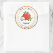 Waterverf Tomatenknoflook Pastasaus Ronde Sticker (Tas)