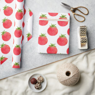 Waterverf tomatentPatroon Cadeaupapier